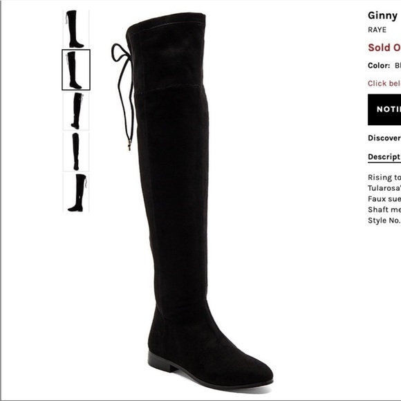 RAYE x Tularosa- Black Suede Over The Knee Ginny Boots - 9 - Picture 1 of 8